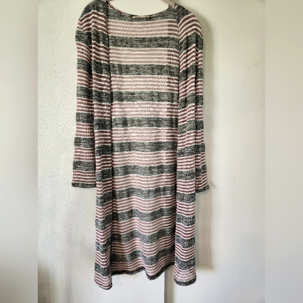 Striped Long Cardigan